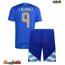 Camisa de Futebol Argentina Julian Alvarez #9 Equipamento Secundário Infantil Copa America 2024 Manga Curta (+ Calças curtas)